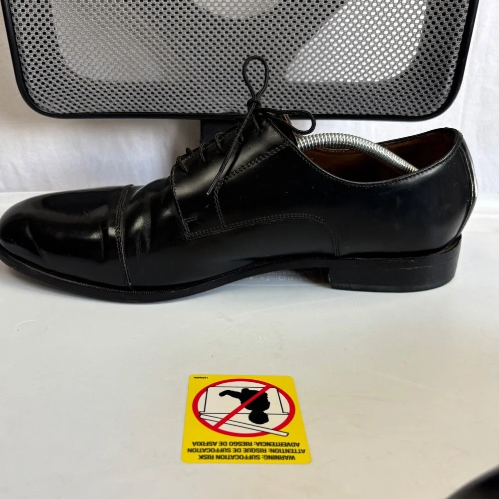 Florsheim Cap Toe Derby Shoes Mens 13 D Black Leather Lace Up Dress Loafer
